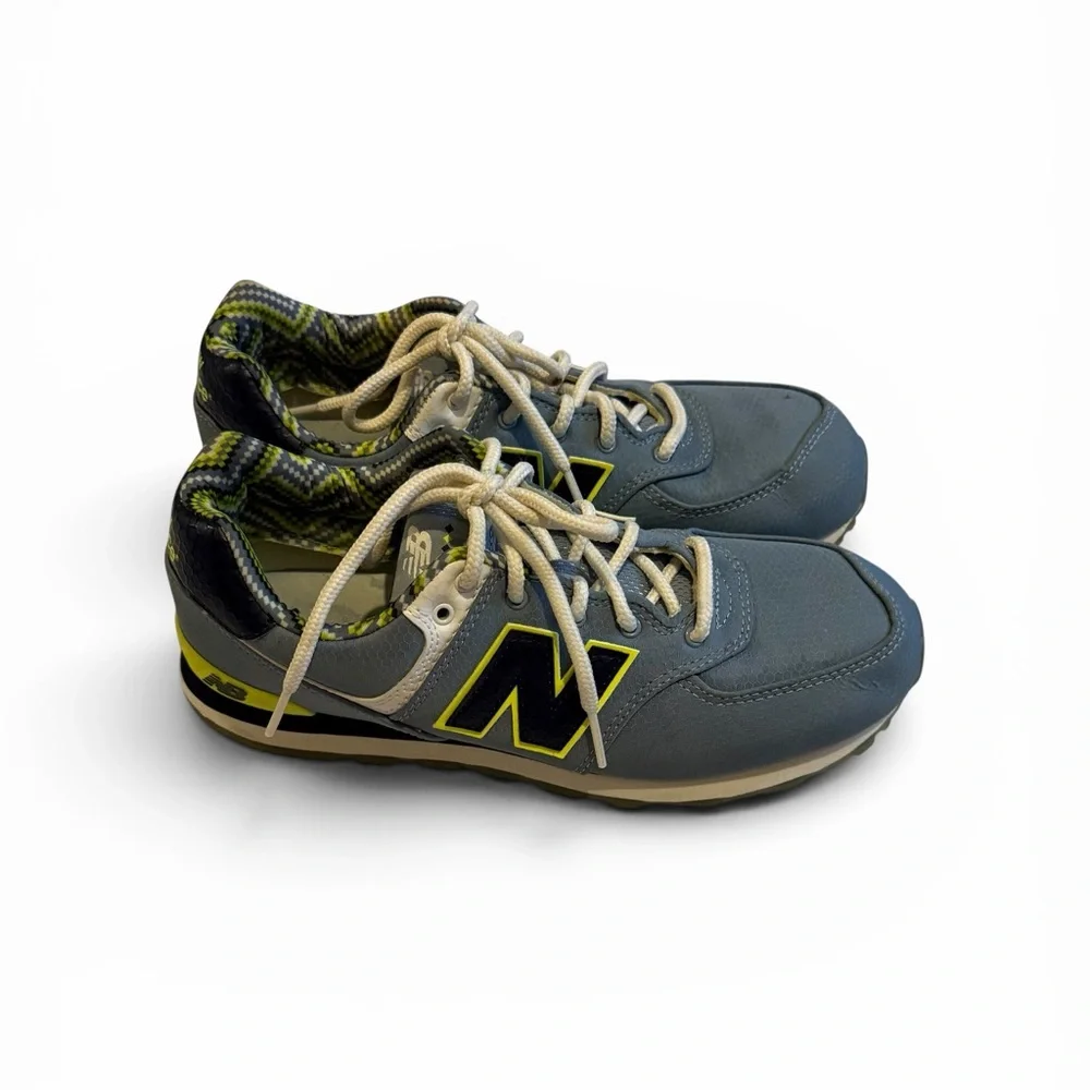 New Balance Blue & Neon Green Sneakers with Neon Yellow Accents for Kids